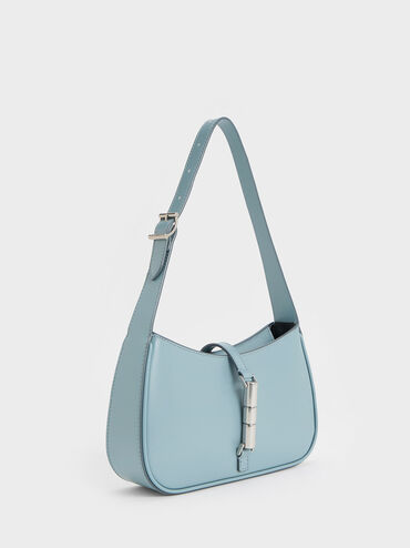 Cesia Metallic Accent Shoulder Bag, Slate Blue, hi-res