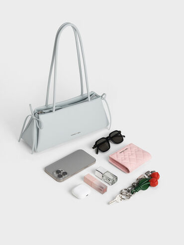 Hazel Bow Elongated Trapeze Shoulder Bag, Sea Salt Blue, hi-res