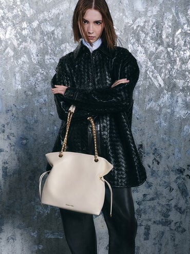 Arya Braided-Strap Double-Handle Tote Bag, Cream, hi-res