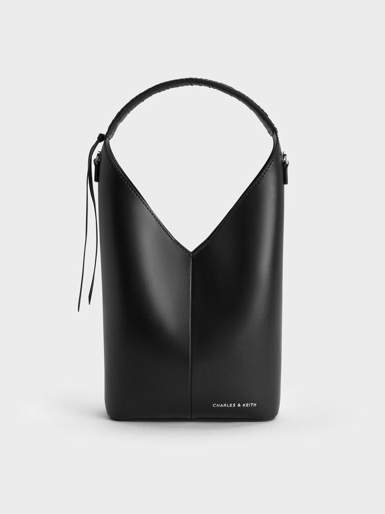 Simone Angular Bucket Bag, Noir, hi-res