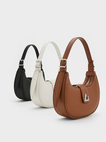 Trice Metallic-Accent Belted Shoulder Bag, Chalk, hi-res