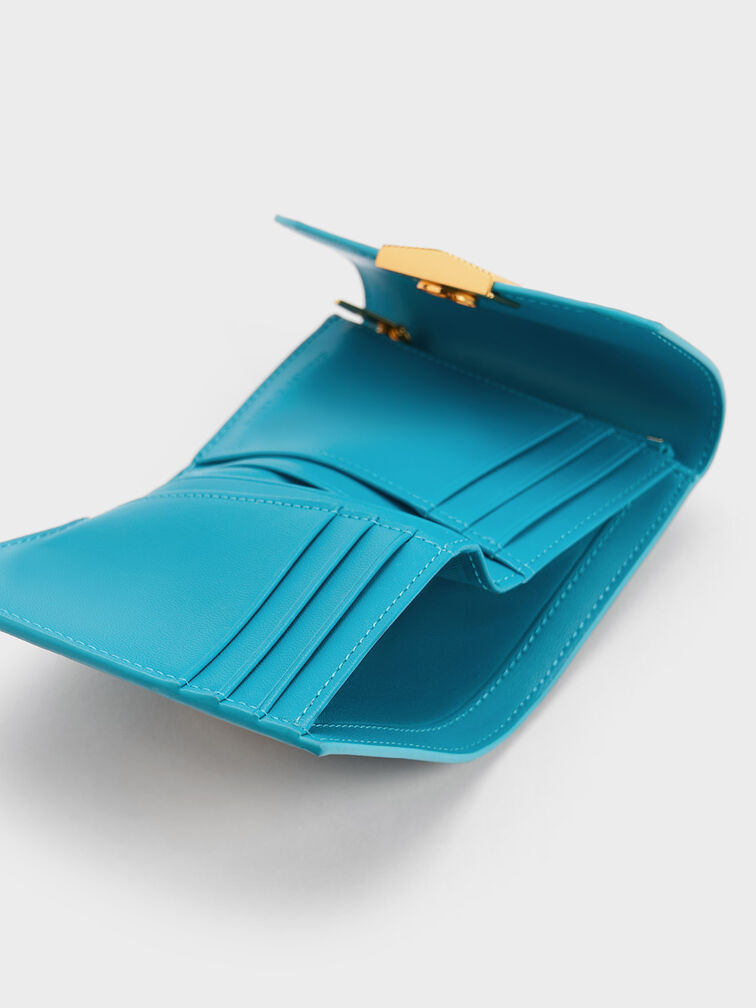 Kalinda Metallic Accent Wallet, Blue, hi-res