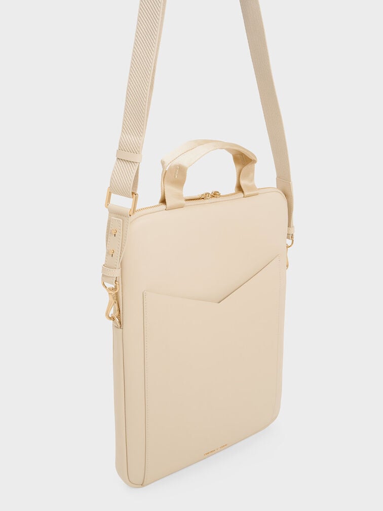 Gaia Laptop Bag, Beige, hi-res