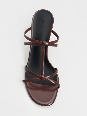 Crossover T-Bar Strappy Mules, Mauve, hi-res