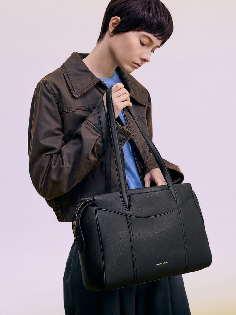 Roan Tote Bag, Black, hi-res