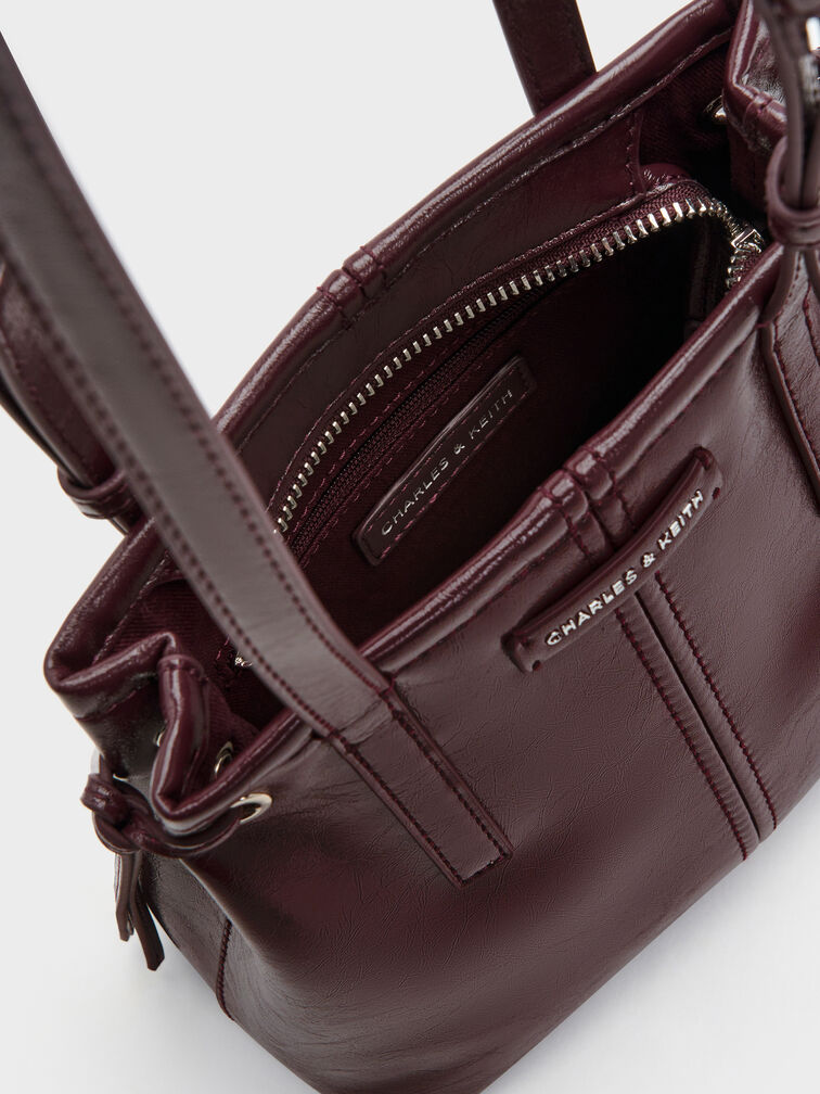Noane Elongated-Handle Tote Bag, Wineberry Red, hi-res