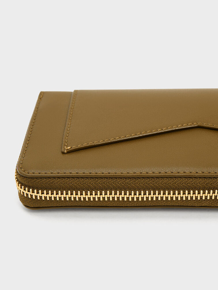 Gaia Zip-Around Wallet, Khaki, hi-res