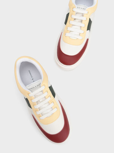 Multicoloured Low-Top Sneakers, Yellow, hi-res