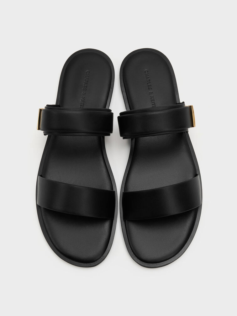 Dove Double-Strap Sandals, Black, hi-res