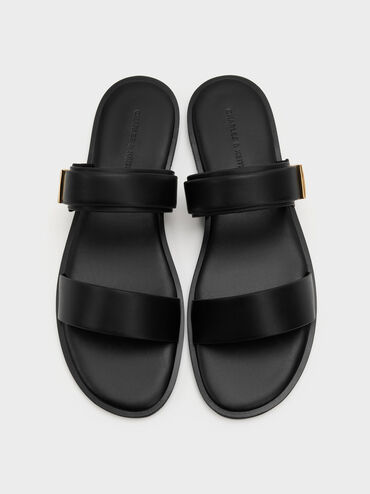 Dove Double-Strap Sandals, Black, hi-res