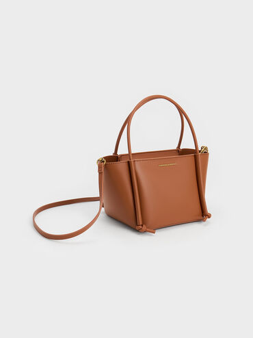 Elora Elongated-Handle Tote Bag, Tan, hi-res