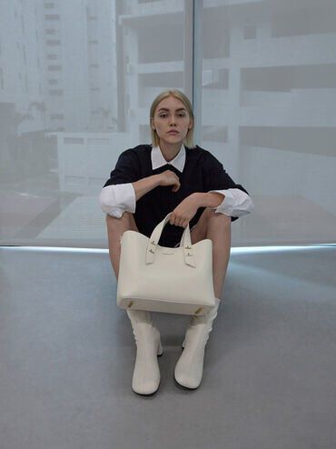 Shania Tote Bag, Cream, hi-res