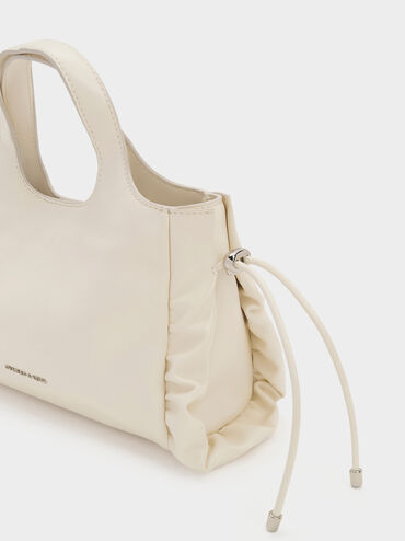 Quinby Ruched Tote Bag, Cream, hi-res
