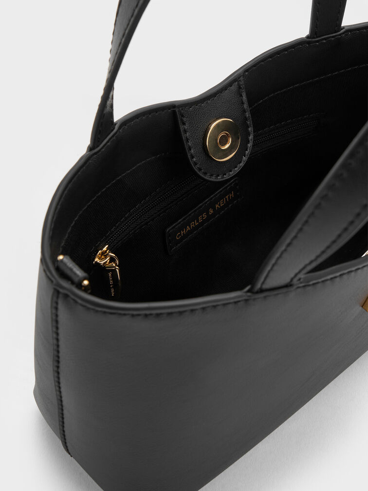 Lilibet Metallic-Accent Tote Bag, Black, hi-res