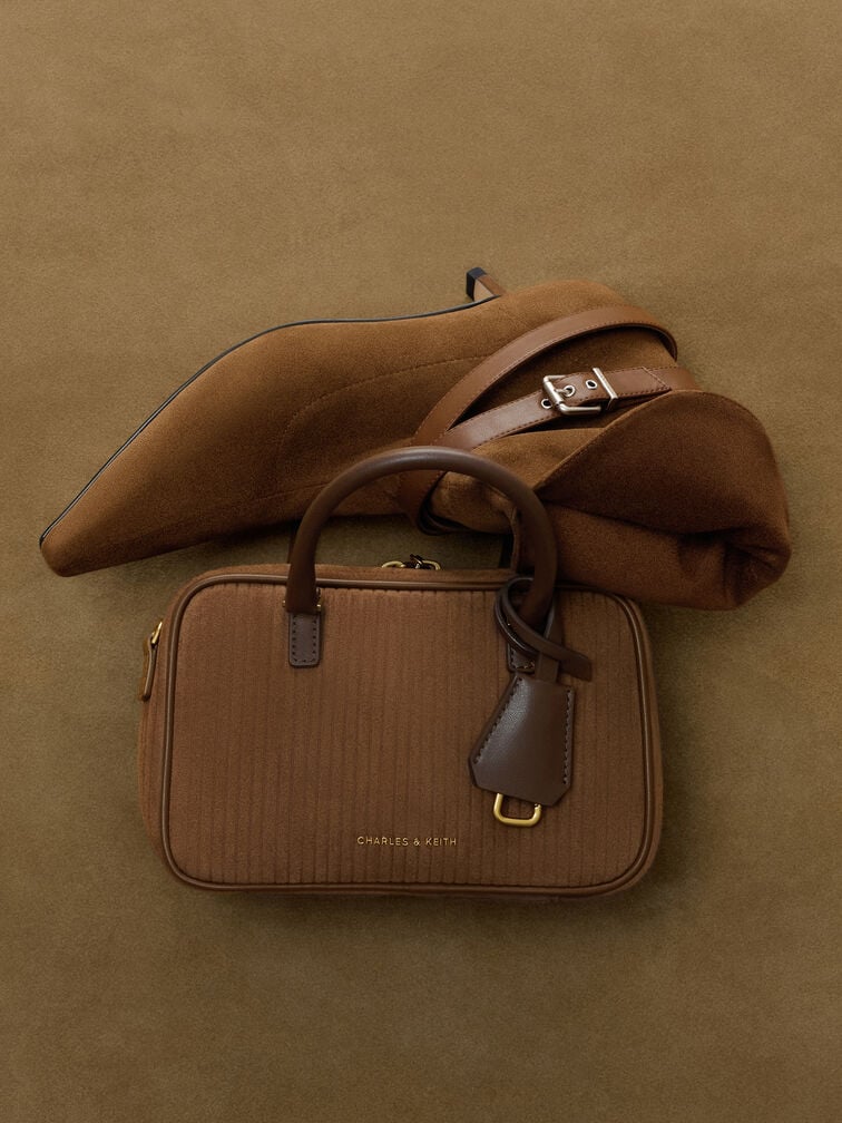 Mini Sianna Corduroy Bowling Bag, Mocha Brown, hi-res