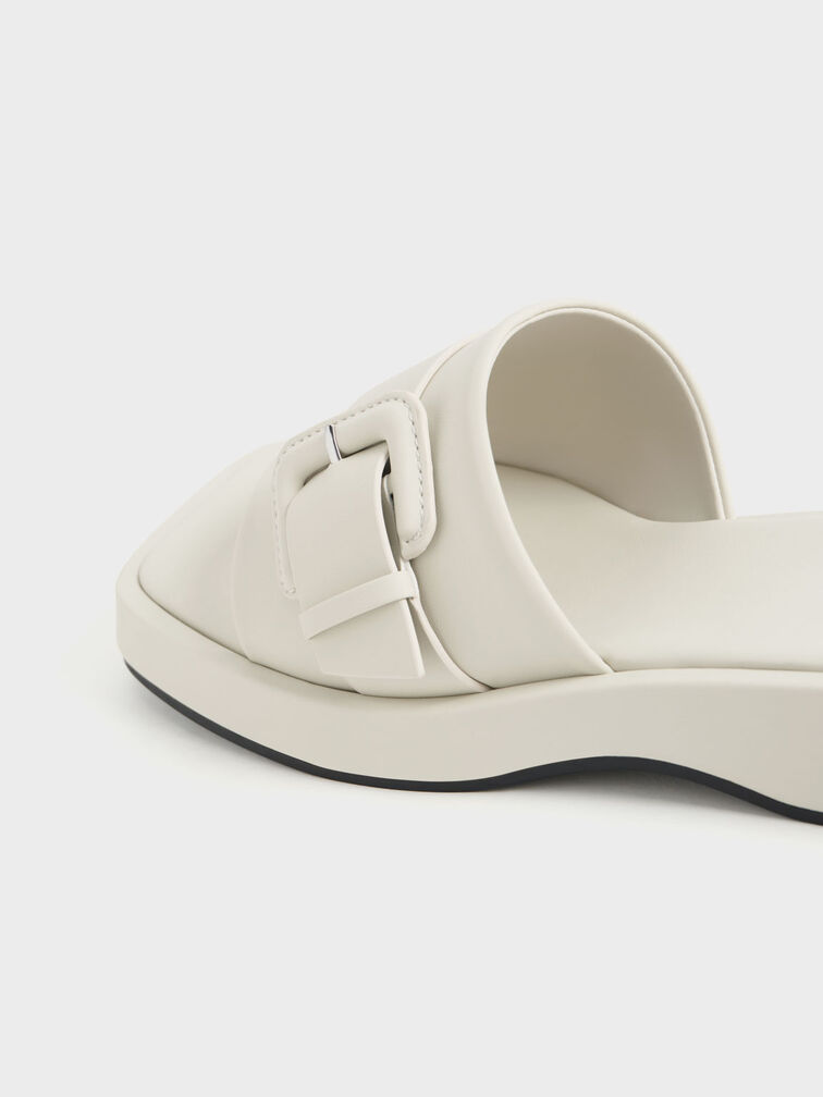 Buckled Platform Sandals, Chalk, hi-res