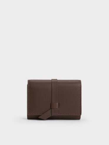 Calla Knotted-Strap Small Wallet, Espresso Brown, hi-res