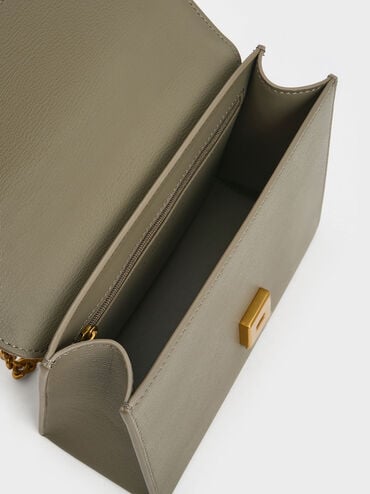 Brennan Chain Handle Crossbody Bag, Khaki, hi-res