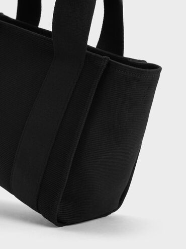 Kay Canvas Tote Bag, Black, hi-res
