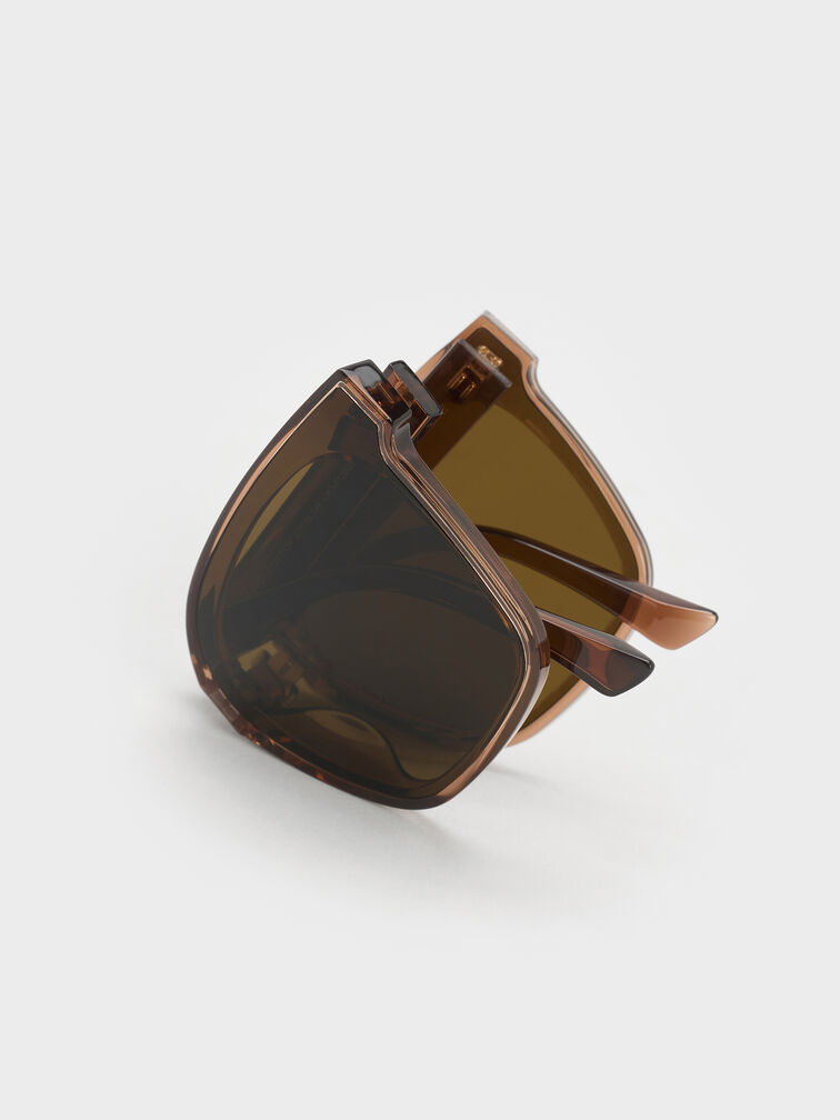 Brea Foldable Sunglasses, Chestnut Brown, hi-res