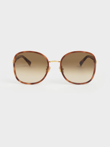 Braided Temple Tortoiseshell Butterfly Sunglasses, T. Shell, hi-res