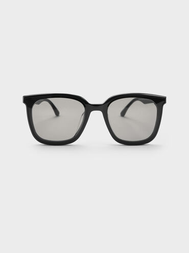 Maude Recycled Acetate Square Sunglasses, Black, hi-res