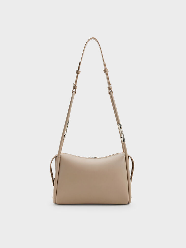 Lyla Tubular Slouchy Shoulder Bag, Taupe, hi-res
