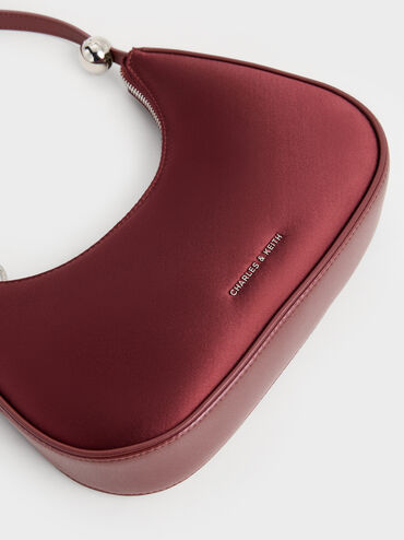 Jesmyn Satin Chain Two-Way Bag, Burgundy, hi-res