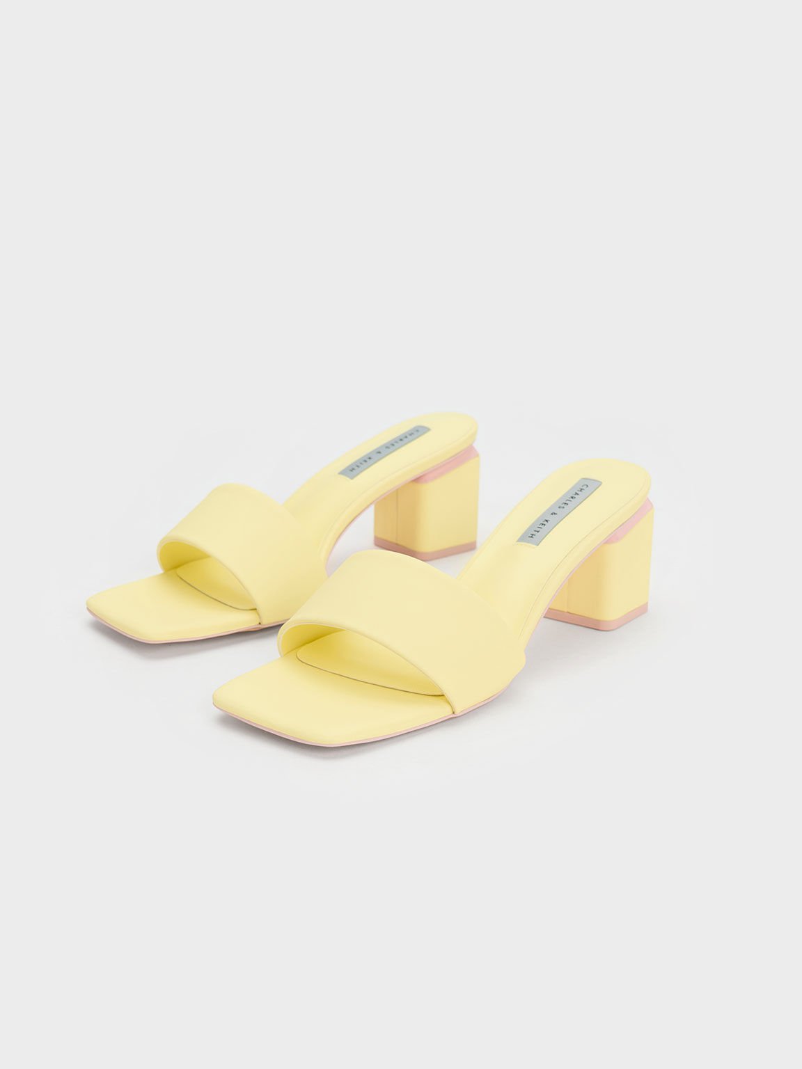 Yellow block heel mules on sale