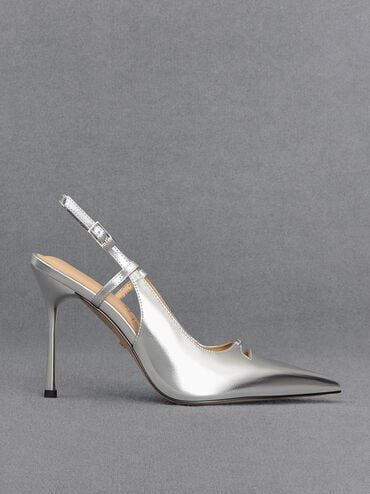 Gray slingback pumps discount