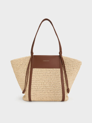 Shalia Raffia Tote Bag, Natural Raffia, hi-res