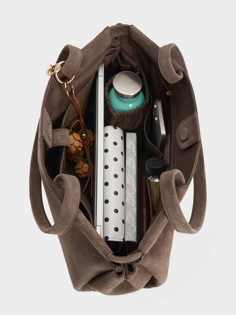 XL Zephyr Tassel Tote Bag, Stone Grey, hi-res