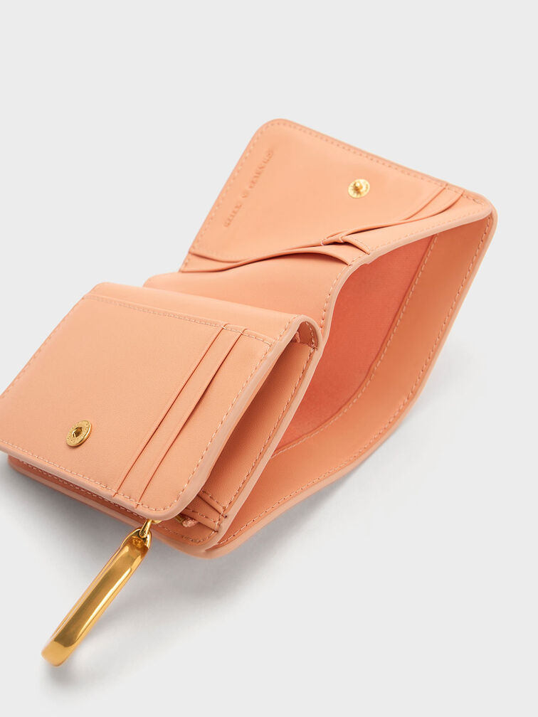 Corey Oval Keychain Zip Wallet, Orange, hi-res