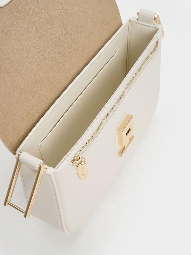 Koa Square Push-Lock Shoulder Bag, Cream, hi-res