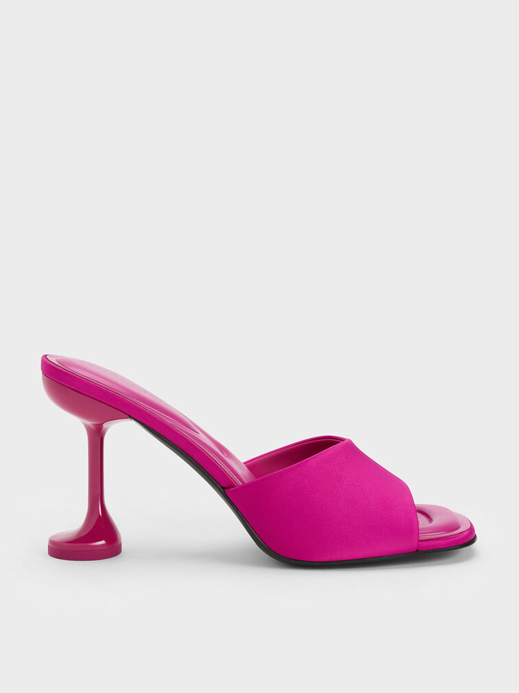 Celestine Sculptural Heel Mules, Fuchsia, hi-res