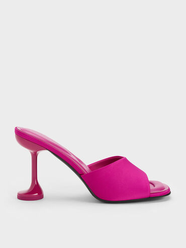 Celestine Sculptural Heel Mules, Fuchsia, hi-res