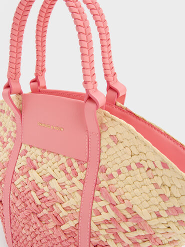Shalia Raffia Basket Bag, Guava Pink, hi-res