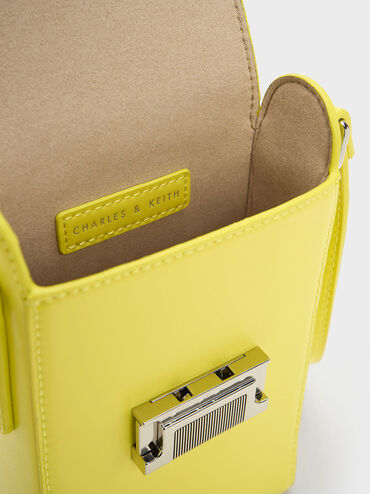 Freida Metallic Accent Elongated Pouch, Yellow, hi-res