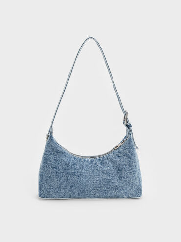 Atwood Denim Chain Hobo Bag, Denim Blue, hi-res