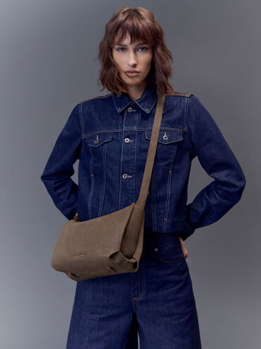 Zephyr Hobo Bag, Stone Grey, hi-res