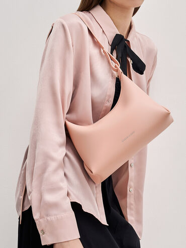 Aurelie Trapeze Hobo Bag, Pink, hi-res