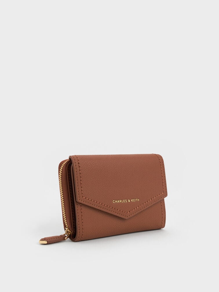 Stitch Trim Envelope Wallet, Chocolate, hi-res
