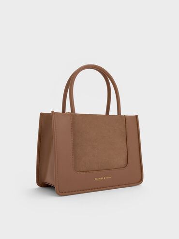 Mini Daylla Recycled Suede Tote Bag, Mocha Brown, hi-res