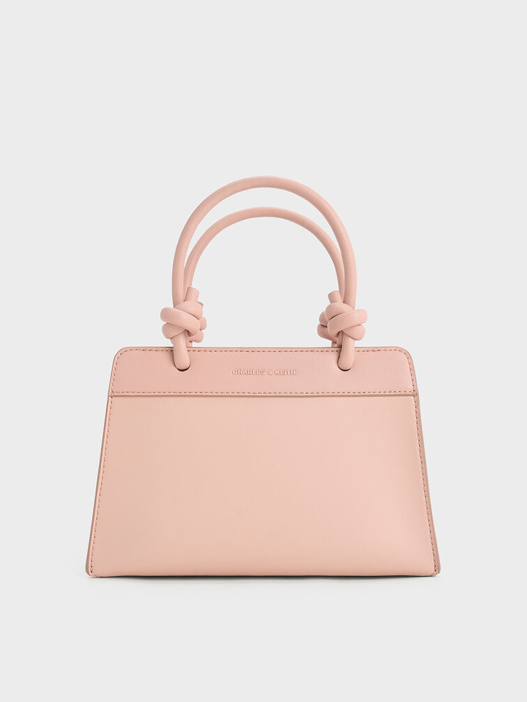Sabine Knotted-Handle Trapeze Tote Bag, Light Pink, hi-res