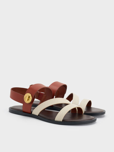 Yara Canvas Turn-Lock Strappy Sandals, Multi, hi-res