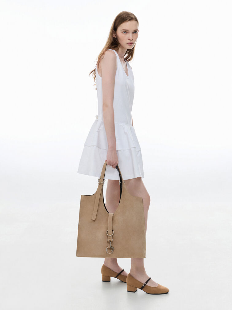 XL Caelan Belted Tote Bag, Sand, hi-res