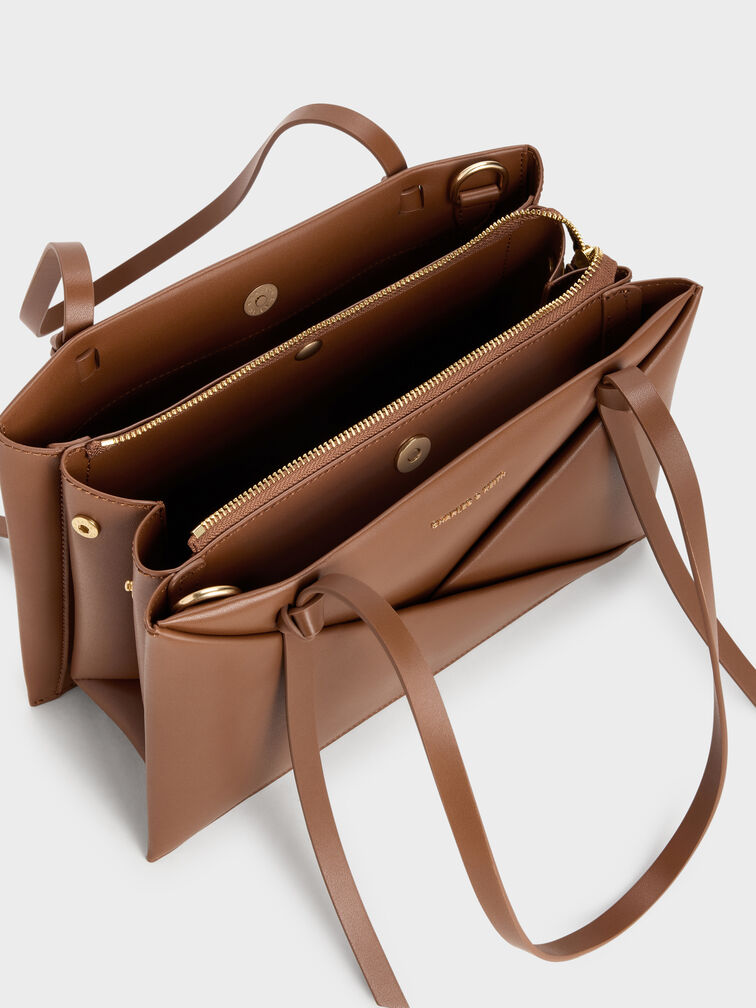 Midori Geometric Tote Bag, Chocolate, hi-res