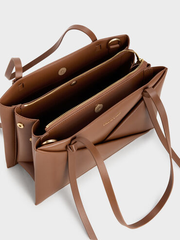 Midori Geometric Tote Bag, Chocolate, hi-res