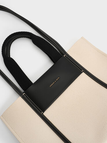 Shalia Canvas Tote Bag, Beige Canvas, hi-res