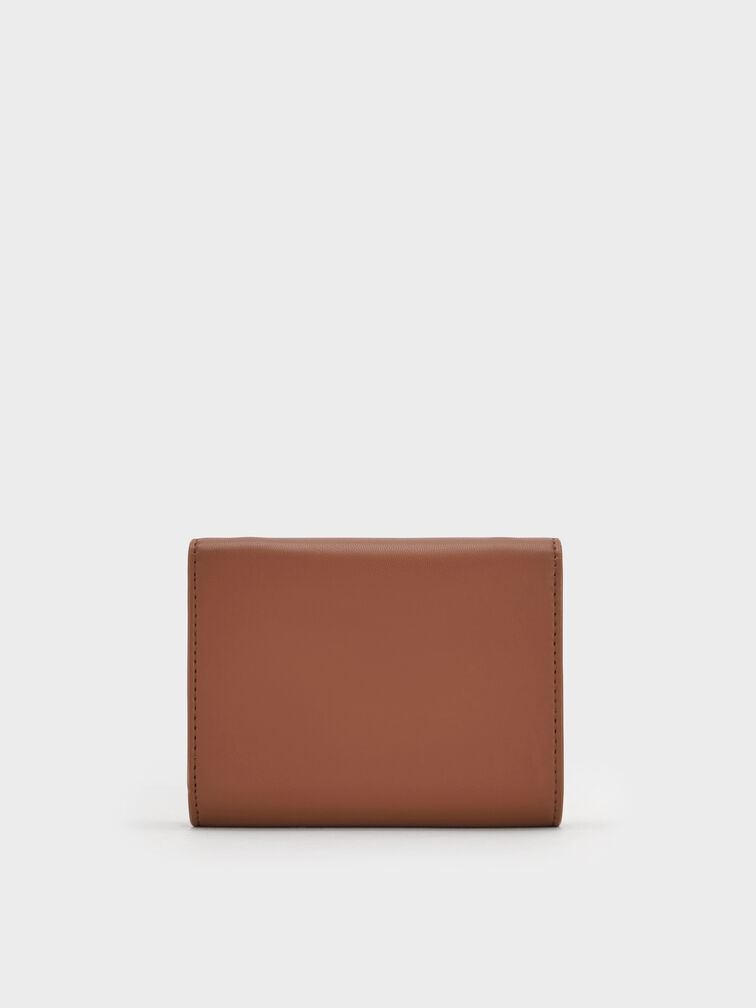 Edna Turn-Lock Knotted-Strap Wallet, Chocolate, hi-res
